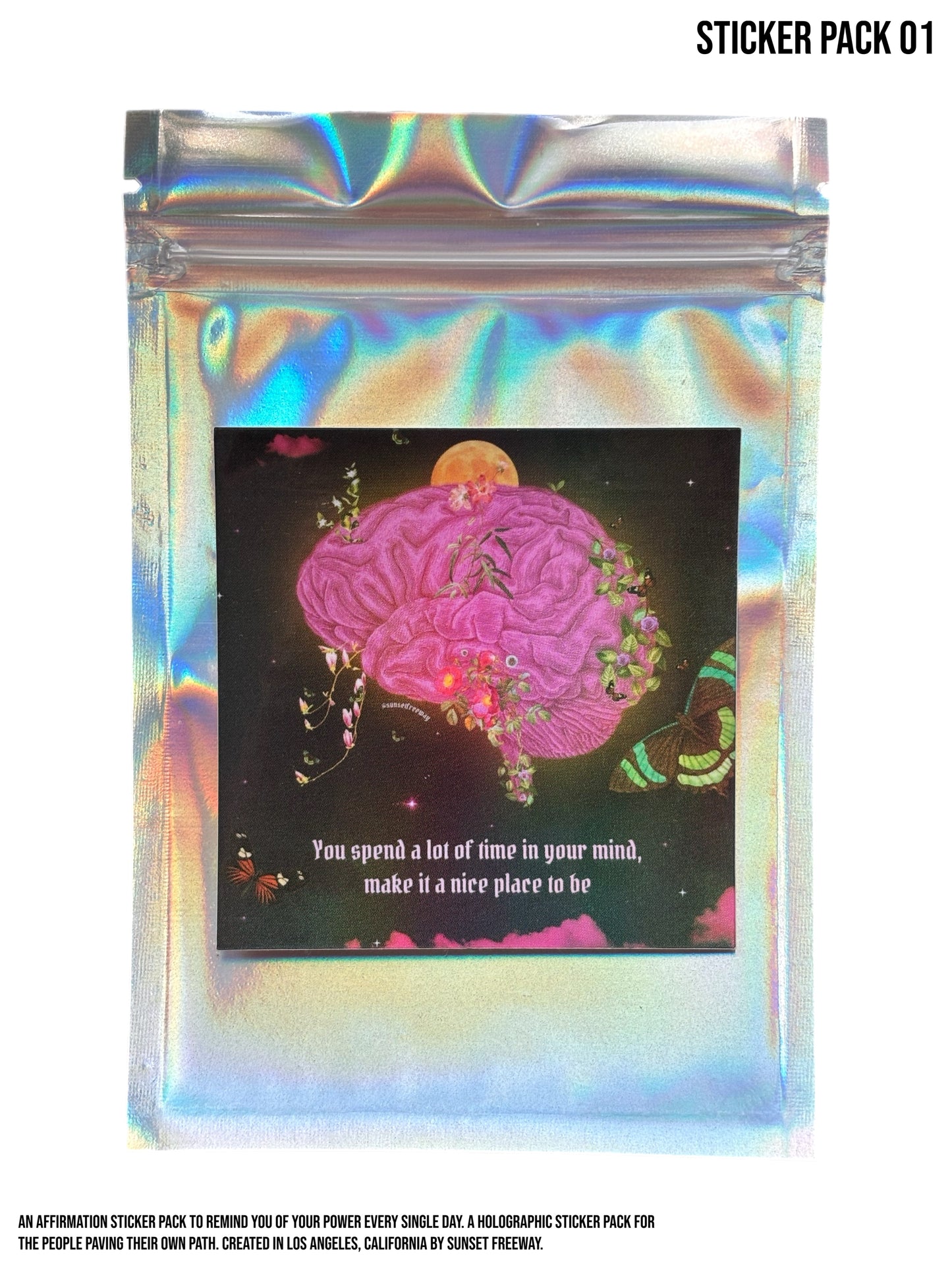 Spending Time in Your Mind Holographic Sticker